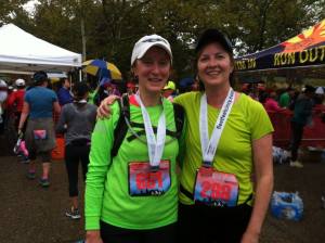 Bling and beer at the finish. Good times to be shared with a Step Sister!