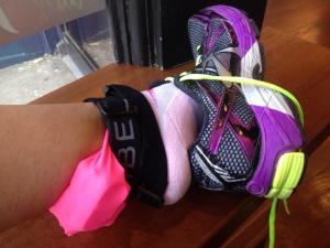 Impromptu ice bag from running belt. Not the selfie I wanted to snap over coffee a week from the race. 