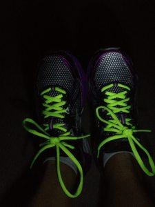 5:20 a.m. stretching and getting ready to meet the girls.