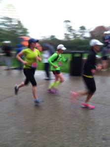 Breezing over the finish like nobody's business.