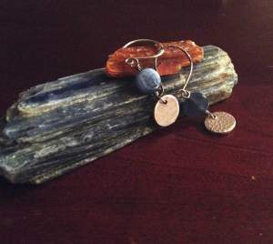 Small things I treasure: Blue Kyanite from The Crystal Guy, orange Kyanite from sweet friends, Dennis and Rainie, earrings designed by Teresa Yee. 